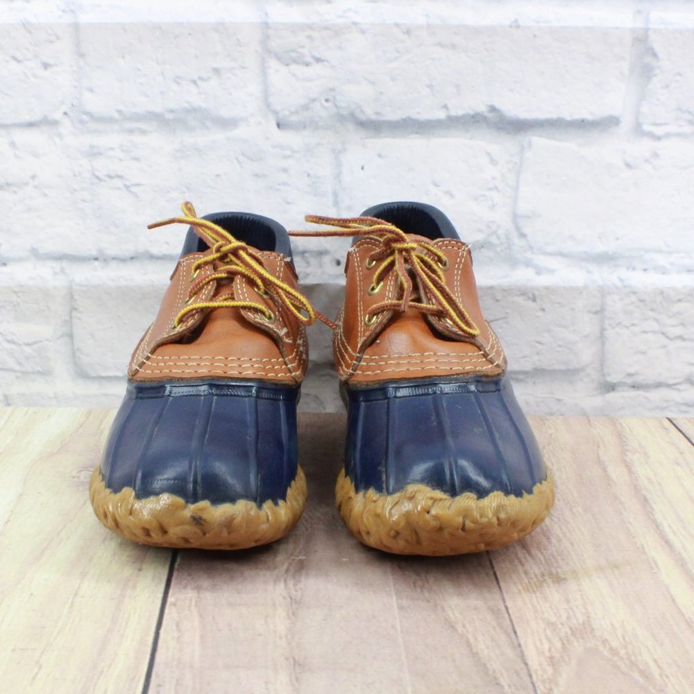 LL BEAN Brown Leather Padded Collar Duck Boots Gumshoes Shoes Size 6 M - Picture 4 of 10